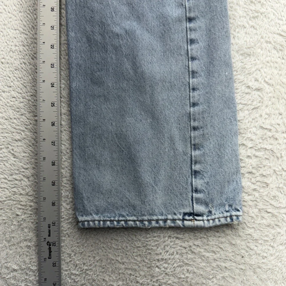 Levis 501 Premium Mens Straight Leg Light Wash Blue Denim Button Fly Jeans 34x34